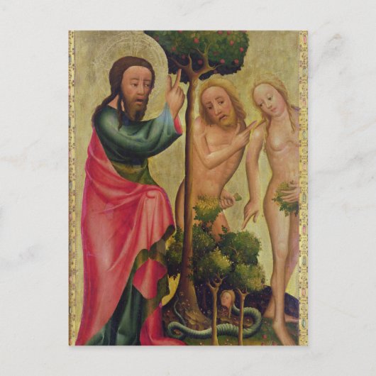 God de Vader straffen Adam en Eva Briefkaart (Voorkant)