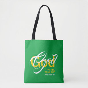 GOD DEFINITIEF ZEGGEN Aangepaste Christelijke scri Tote Bag
