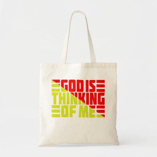 GOD DENKT ME AAN. TOTE BAG (Voorkant)