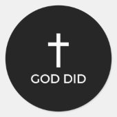 God Did Christian Faith Testimony Blessing Miracle Ronde Sticker (Voorkant)