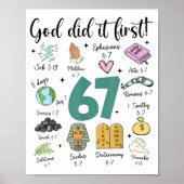 God Did It First 67 Meme Retro Christian Funny Fai Poster (Voorkant)