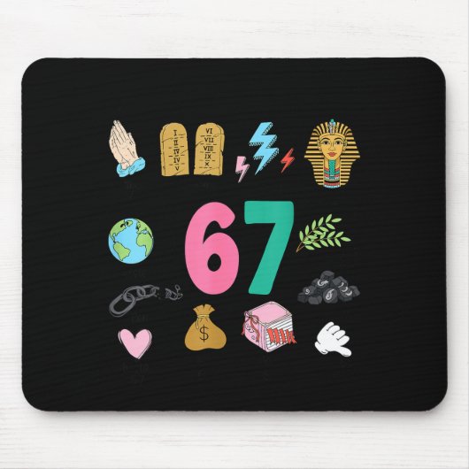 God Did It First Christian 6 7 Meme Six Seven Bibl Muismat (Voorkant)