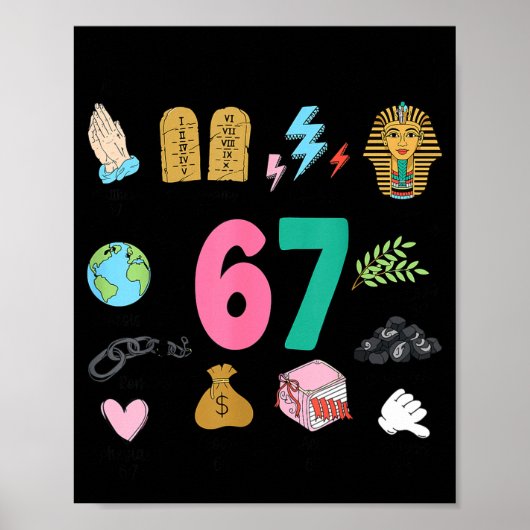 God Did It First Christian 6 7 Meme Six Seven Bibl Poster (Voorkant)