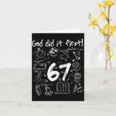 God Did It First Funny Christian 6 7 Six Seven Kaart (Gele Bloem)