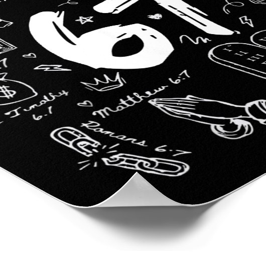 God Did It First Funny Christian 6 7 Six Seven  Poster (Hoek)