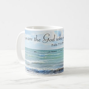 God die Miracles Ocean Blue Bijbelse Verse uitvoer Koffiemok