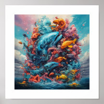 God die schepselen van het water creëert