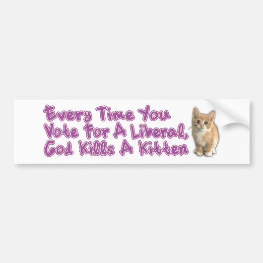 God doodt een Kitten Bumpersticker (Voorkant)