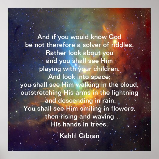 God door Kahlil Gibran Poster (Voorkant)