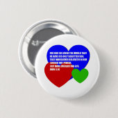 God dus hield van de Wereld Bijbelse Verse Ronde Button 5,7 Cm (Voorkant /achterkant)