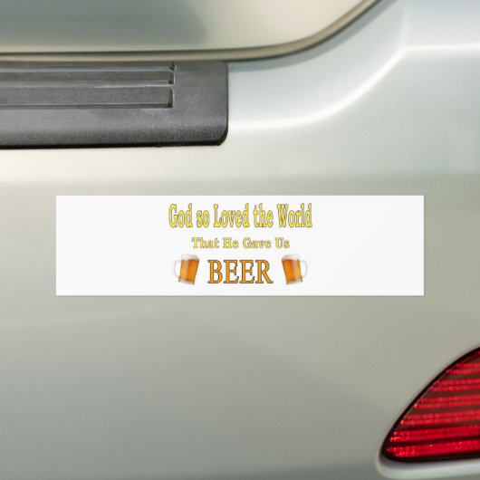 God Dus hield van de wereld Bumpersticker (Op auto)