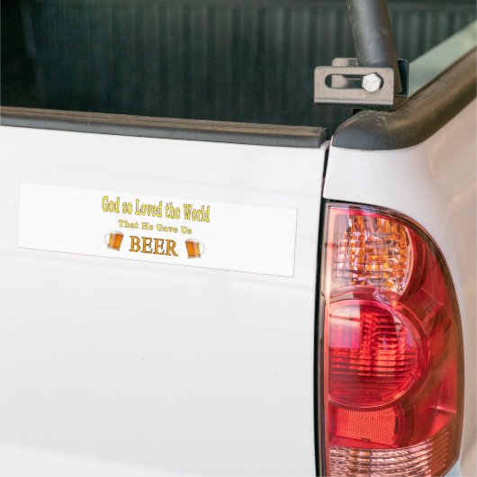 God Dus hield van de wereld Bumpersticker (Op Truck)
