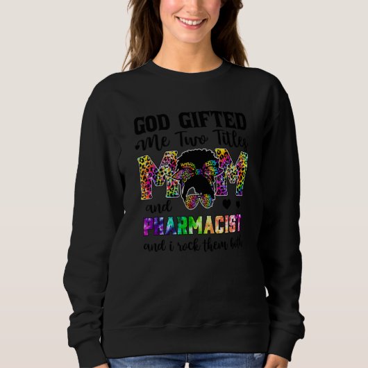 God Ed me twee titels mama en Leopard Pharmacist Trui (Voorkant)