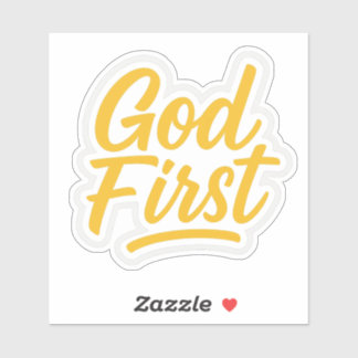 God eerst | Christelijke vinyl Sticker | FaithFuel