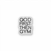 God Eerst Dan Sportbeker – Christelijke Workout Mo Sticker (Voorkant)