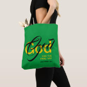 GOD EINDE SAY-scripts | Monogram | Groen Tote Bag (Dichtbij)