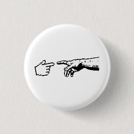God en de machinehanden ronde button 3,2 cm