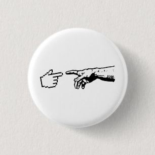 God en de machinehanden ronde button 3,2 cm
