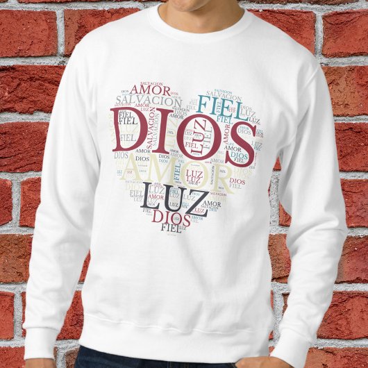 God en Geloof Hart Mannen Christelijk Spaans Trui