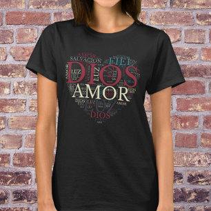 God En Geloof Hart Vrouwen Christelijk Spaans T-shirt
