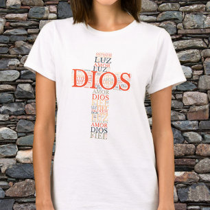 God en geloof kruis christelijke vrouwen Spaans T-shirt
