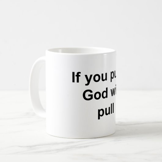 God en Jezus reageren op gebed en zelfhulp Koffiemok (Voorkant links)