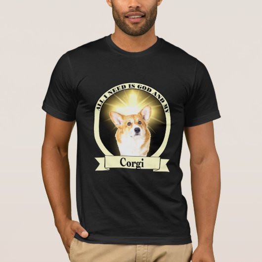 God en mijn Corgi T-shirt (Voorkant)