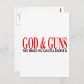 GOD en PISTOLEN Briefkaart (Voorkant / Achterkant)