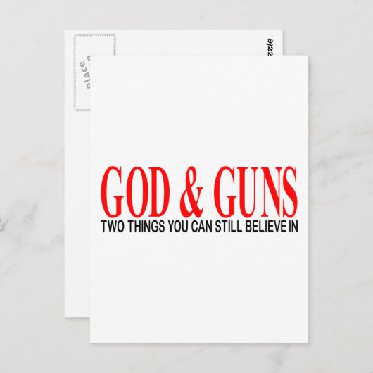 GOD en PISTOLEN Briefkaart (Voorkant / Achterkant)