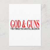 GOD en PISTOLEN Briefkaart (Voorkant)