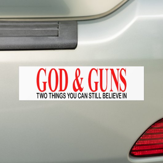 GOD en PISTOLEN Bumpersticker (Op auto)