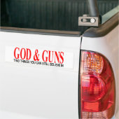 GOD en PISTOLEN Bumpersticker (Op Truck)