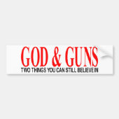 GOD en PISTOLEN Bumpersticker (Voorkant)