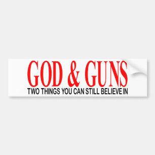 GOD en PISTOLEN Bumpersticker