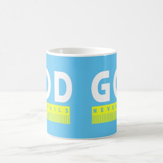 God faalt nooit het christendom koffiemok (Center)