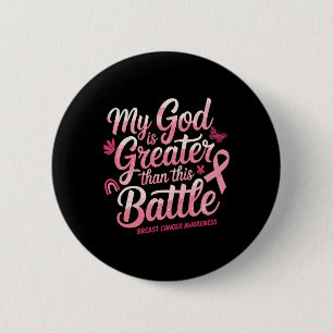 God Faith Breast Cancer Support Breast Cancer Awar Ronde Button 5,7 Cm