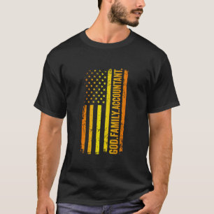 God Familie Boekhouder VS Amerikaanse Vlag Vader's T-shirt