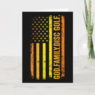 God Familie Disc Golf VS Amerikaanse Vlag Vaderdag Kaart