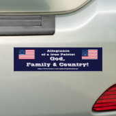 God, familie en land! bumpersticker (Op auto)