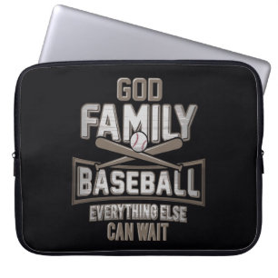 God Familie Honkbal Alles Andere Kan Wachten Laptop Sleeve