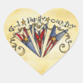 God Familie Land Amerika Hart Sticker (Voorkant)