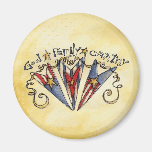 God Familie Land Amerika Magneet (Voorkant)