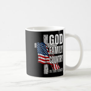 God Familie Land Amerikaanse Vlag Christelijke Pat Koffiemok