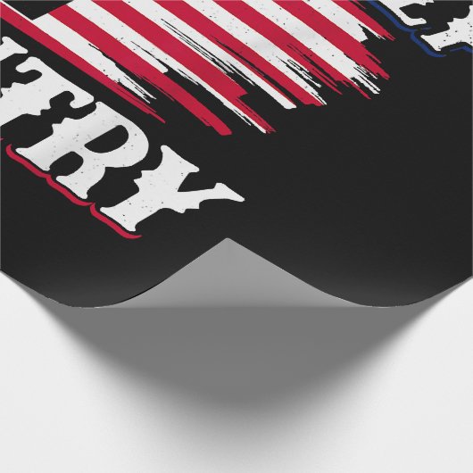 God Familie Land Amerikaanse Vlag Kruis Christelij Cadeaupapier (Hoek)