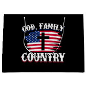 God Familie Land Amerikaanse Vlag Kruis Christelij Groot Cadeauzakje (Voorkant)