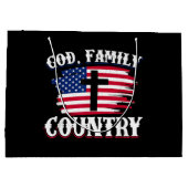 God Familie Land Amerikaanse Vlag Kruis Christelij Groot Cadeauzakje (Achterkant)
