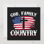 God Familie Land Amerikaanse Vlag Kruis Christelij Kaart (Achterkant)