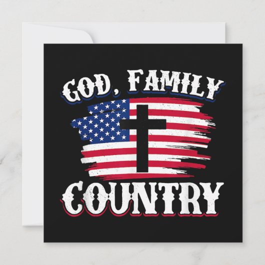 God Familie Land Amerikaanse Vlag Kruis Christelij Kaart (Achterkant)