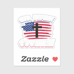 God Familie Land Amerikaanse Vlag Kruis Christelij Sticker