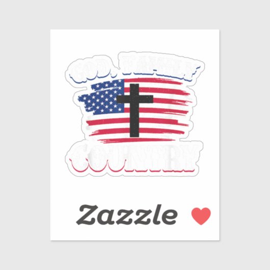 God Familie Land Amerikaanse Vlag Kruis Christelij Sticker (Vel)